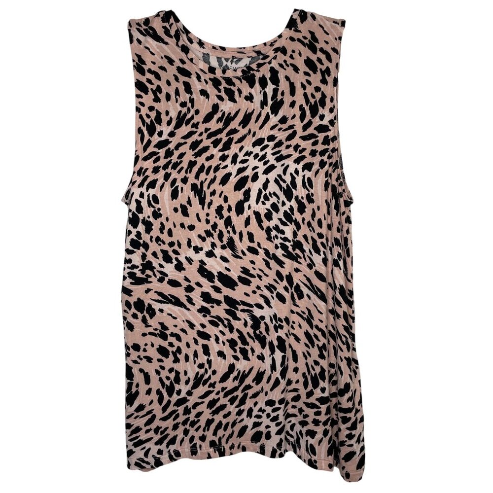 Nine West Womens Soft Spun Animal Print Sleeveless Tank‎ Top Size M